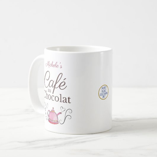 Personalisierter Valentinstag Pariser Café Kaffeetasse (Vorderseite Links)