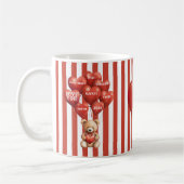 personalisierter Valentinstag roter gestreifter Bä Kaffeetasse (Links)