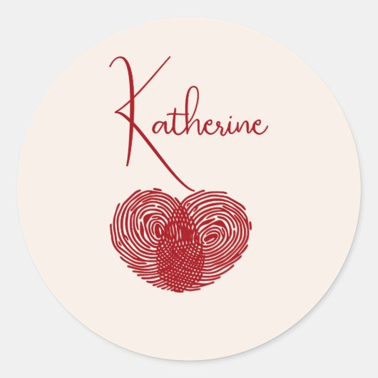 Personalisierter Valentinstag Runder Aufkleber (Vorderseite)