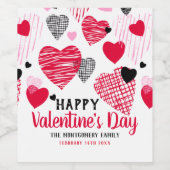 Personalisierter Valentinstag Whimsikherzen Weinetikett (Einzelnes Label)