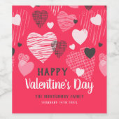 Personalisierter Valentinstag Whimsikherzen Weinetikett (Einzelnes Label)