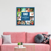 Personalisierter Vater Definition Blau 12-FotoColl Leinwanddruck (Insitu (Wohnzimmer))