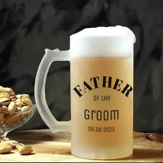 Personalisierter Vater der Groom-Bier-Tasse Mattglas Bierglas