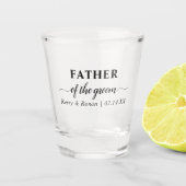 Personalisierter Vater der Groom-Hochzeitspartei Schnapsglas (Vorderseite)