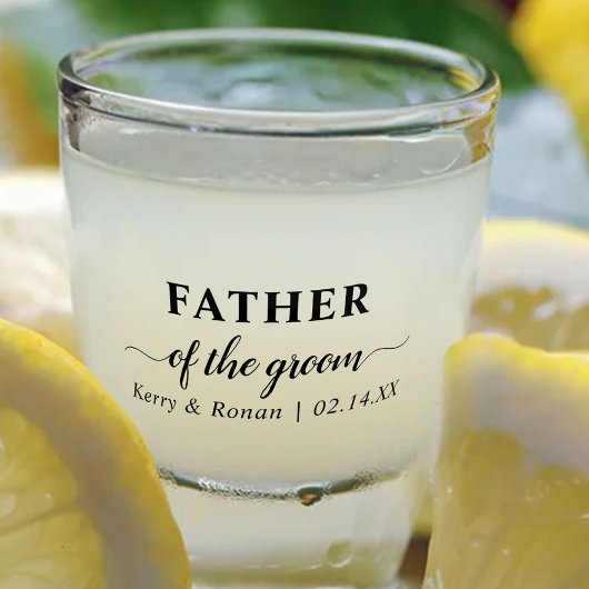 Personalisierter Vater der Groom-Hochzeitspartei Schnapsglas