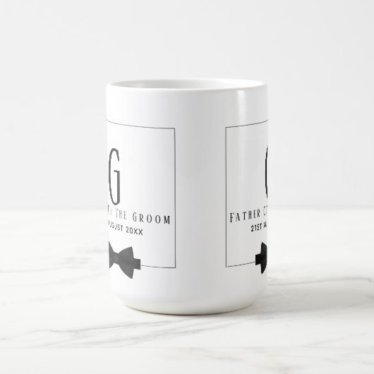 Personalisierter Vater der Groom Monogram Bow-Kraw Kaffeetasse (Mittel)