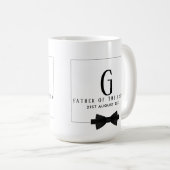 Personalisierter Vater der Groom Monogram Bow-Kraw Kaffeetasse (VorderseiteRechts)