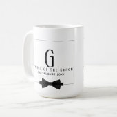 Personalisierter Vater der Groom Monogram Bow-Kraw Kaffeetasse (Vorderseite Links)