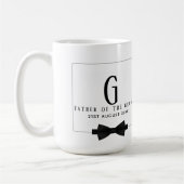 Personalisierter Vater der Groom Monogram Bow-Kraw Kaffeetasse (Links)