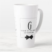 Personalisierter Vater der Groom Monogram Bow-Kraw Milchtasse (Rechte Ecke)