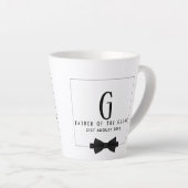 Personalisierter Vater der Groom Monogram Bow-Kraw Milchtasse (Rechte Ecke)