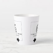 Personalisierter Vater der Groom Monogram Bow-Kraw Milchtasse (Vorderseite)