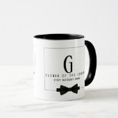 Personalisierter Vater der Groom Monogram Bow-Kraw Tasse (VorderseiteRechts)