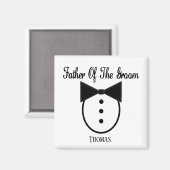 Personalisierter Vater der Groom Tux und Bow-Krawa Magnet (Vorderseite/Rückseite)