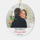 Personalisierter Vater des Brautpersonals Foto Keramik Ornament (Links)