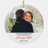 Personalisierter Vater des Brautpersonals Foto Keramik Ornament (Hinten)