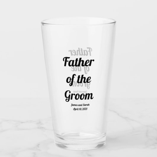 Personalisierter Vater des Groomglas Glas (Vorderseite)