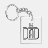Personalisierter Vater Einfacher Schwarz-weißer Te Schlüsselanhänger (Vorderseite links)