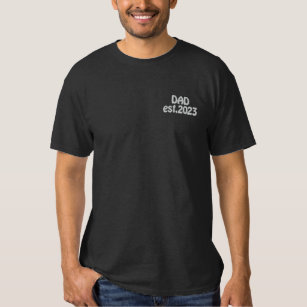 Personalisierter Vater Est 2023 Vatertag Besticktes T-Shirt