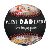 Personalisierter Vater FotoCollage Baseball (Rückseite)