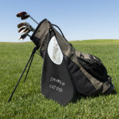 Personalisierter Vater für Katzen Schwarzes Foto Golfhandtuch (Gras)