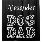 Personalisierter Vater für Schwarze und Weiße Hund Duschvorhang (Vorderseite)