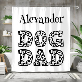 Personalisierter Vater für Schwarze und Weiße Hund Duschvorhang
