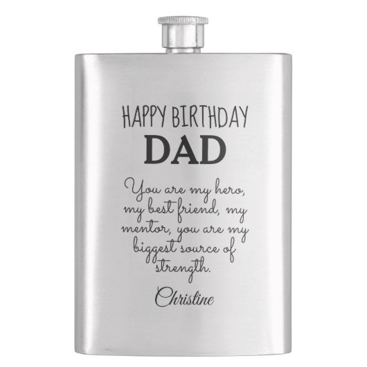 Personalisierter Vater Geburtstagsgeschenk Flachmann (Vorderseite)
