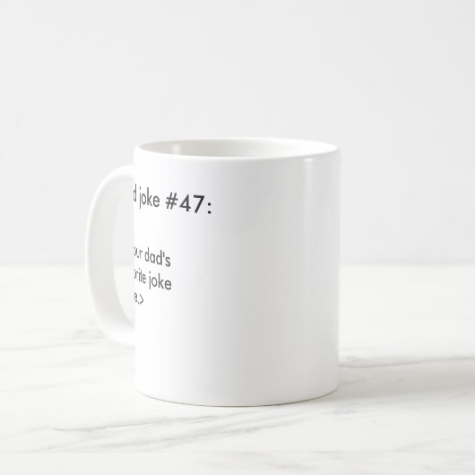 Personalisierter Vater Joke Funny Black & White Jo Kaffeetasse (Vorderseite Links)