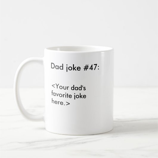 Personalisierter Vater Joke Funny Black & White Jo Kaffeetasse (Links)