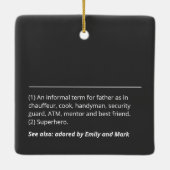 Personalisierter Vater Keramikornament (Rückseite)