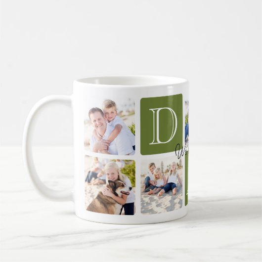 Personalisierter Vater Liebe 7 FotoCollage Kaffeetasse (Links)