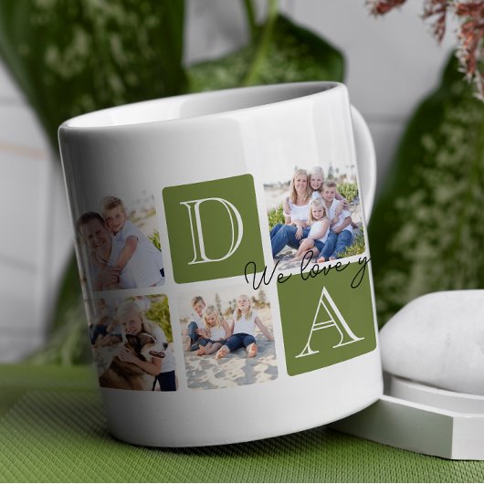 Personalisierter Vater Liebe 7 FotoCollage Kaffeetasse