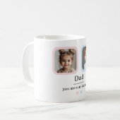 Personalisierter Vater mit 2 Kindern Foto Geschenk Kaffeetasse (Vorderseite Links)