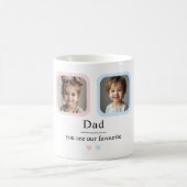 Personalisierter Vater mit 2 Kindern Foto Geschenk Kaffeetasse (Mittel)