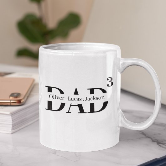 Personalisierter Vater mit drei Kindern Kaffeetasse