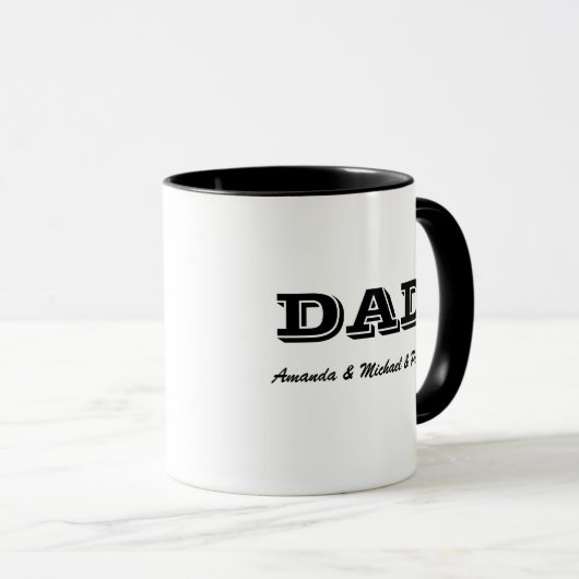 Personalisierter Vater mit Kindernamen Tasse (VorderseiteRechts)