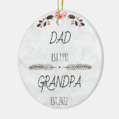 Personalisierter Vater Opa Est Custom Year Keramik Ornament (Links)