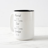 Personalisierter Vater Opa Est Custom Year Zweifarbige Tasse (Vorderseite Links)