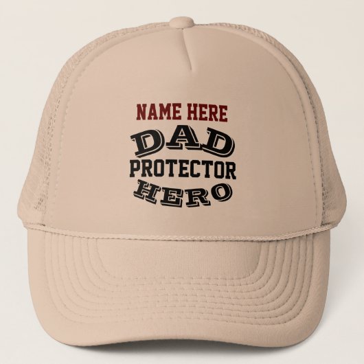PERSONALISIERTER VATER PROTECTOR HERO TRUCKER HAT TRUCKERKAPPE (Vorderseite)