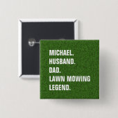 Personalisierter Vater Rasenmäher Button (Vorne & Hinten)