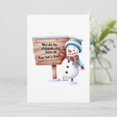 Personalisierter Vater Spaß Snowman Neujahrskarte Einladung (Stehend Vorderseite)