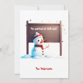 Personalisierter Vater Spaß Snowman Neujahrskarte Einladung (Rückseite)