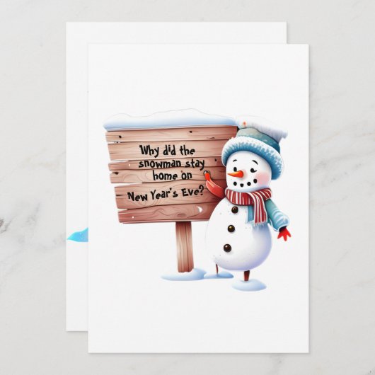 Personalisierter Vater Spaß Snowman Neujahrskarte Einladung (Vorne/Hinten)