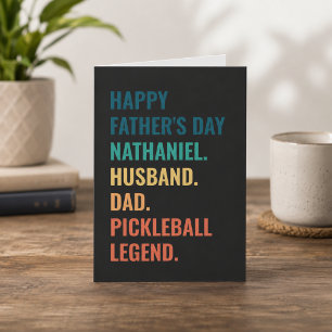 Personalisierter Vater-Tag für Pickleball-Legende Feiertagskarte