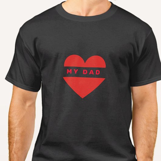 Personalisierter Vater-Text in Herzhemden T-Shirt