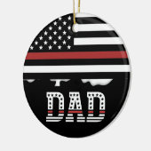 Personalisierter Vater Thin Red Line Feuerwehrmann Keramik Ornament (Links)
