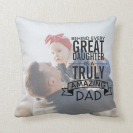 Personalisierter Vater Tochter Foto Kissen