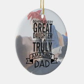 Personalisierter Vater Tochter Foto Ornament (Rechts)
