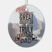 Personalisierter Vater Tochter Foto Ornament (Links)